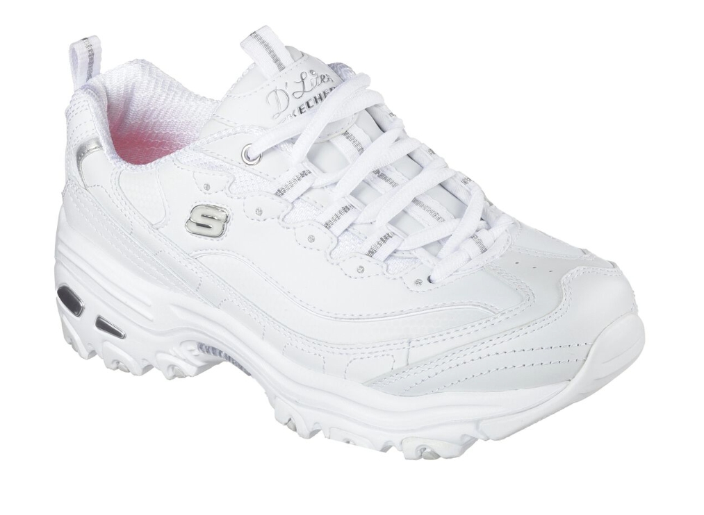 Skechers Women s D lites Fresh Start Shoes White Silver