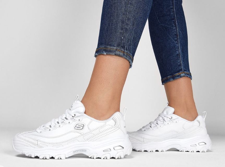 Skechers d lites 2 womens silver on sale