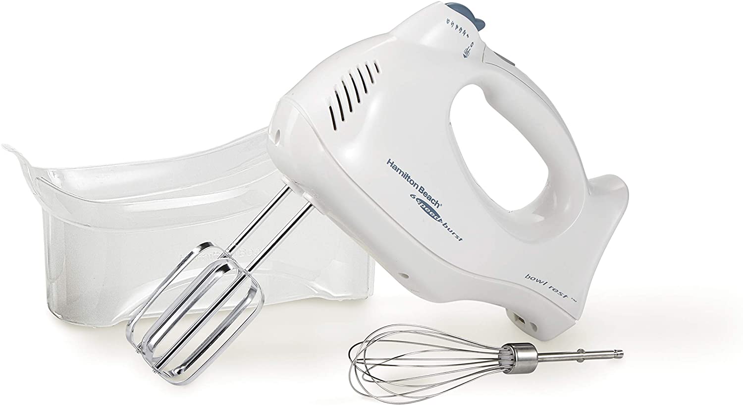 Hamilton Beach Power Deluxe 6 Speed Electric Hand Mixer with Snap On Storage Case