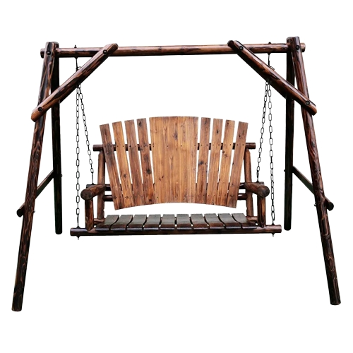 Leigh Country Char Log 4 ft. Porch Swing with Frame